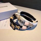 A-accessories M.O.S.C.H.I.N.O Fashion Women Hair Band Hairband Knitted rib Girls Bow Hoop Hair Accessories Velvet Twist Headband