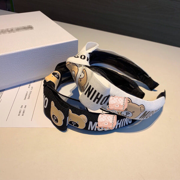 A-accessories M.O.S.C.H.I.N.O Fashion Women Hair Band Hairband Knitted rib Girls Bow Hoop Hair Accessories Velvet Twist Headband