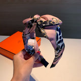 A-accessories H.e.r.m.e.s Fashion Hair Hoop Cross Knotted Headband Bow Hair Accessories for Women