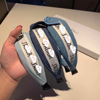 A-accessories Dior Wide Plain Headbands Knot Turban Headband Fashion Elastic Hairband Wide Hair Band Headwear