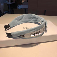 A-accessories Dior Wide Plain Headbands Knot Turban Headband Fashion Elastic Hairband Wide Hair Band Headwear