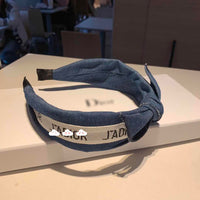 A-accessories Dior Wide Plain Headbands Knot Turban Headband Fashion Elastic Hairband Wide Hair Band Headwear