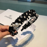 A-accessories Retro Twisted Faux Pearl Headband Wide Head Hoop Decor for Women Girls