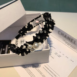 A-accessories Retro Twisted Faux Pearl Headband Wide Head Hoop Decor for Women Girls