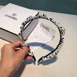 A-accessories Retro Twisted Faux Pearl Headband Wide Head Hoop Decor for Women Girls