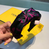 A-accessories Fendi Hair Bands Women Handmade Lovely Style Cloth Cross Knot Hair Hoop Hairband Headband Headwear Hair Accessories