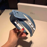 A-accessories Dior Wide Plain Headbands Knot Turban Headband Fashion Elastic Hairband Wide Hair Band Headwear