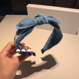 A-accessories Dior Wide Plain Headbands Knot Turban Headband Fashion Elastic Hairband Wide Hair Band Headwear