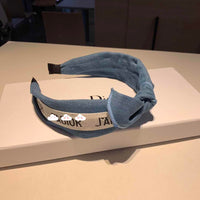 A-accessories Dior Wide Plain Headbands Knot Turban Headband Fashion Elastic Hairband Wide Hair Band Headwear