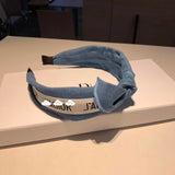 A-accessories Dior Wide Plain Headbands Knot Turban Headband Fashion Elastic Hairband Wide Hair Band Headwear