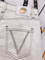 D-clothing V.e.r.s.a.c.e Women's Casual Elastic Waist Striped Summer Beach Shorts with Pockets