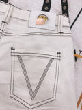 D-clothing V.e.r.s.a.c.e Women's Casual Elastic Waist Striped Summer Beach Shorts with Pockets