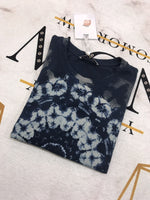 D-clothing Dior V-Neck T Shirts Summer Tie-Dyed Print Casual Short Sleeve T Shirts Tops Blouse Tees
