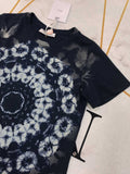 D-clothing Dior V-Neck T Shirts Summer Tie-Dyed Print Casual Short Sleeve T Shirts Tops Blouse Tees