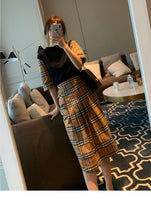 D-clothing BurberryWomen's Japan high Waisted Pleated Cosplay Costumes Skirts + black T-shirt