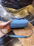 M-Handbag Prada 22-18cm Glossy Envelope Evening Clutch Faux Patent Leather Women Chain Shoulder Bag Solid Color Purse
