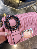 M-Handbag MIU MIU Womens Fashion Handbags Tote Bag Cross Body Shoulder Bag Top Handle Satchel Purse 20-13cm