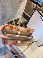 M-Handbag GUCCI Women's Shoulder Bags PU Leather Stripe Handbags Top-Handle Purse For Ladies