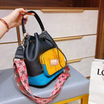 M-Handbag 27-12cm Color Matching Charlie Bucket Bag Messenger bag Women Bucket Shoulder Bag large capacity vintage PU Leather lady handbag Luxury Designer