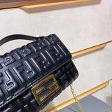 M-Handbag 2021 Baguette bag 22cm Women Retro Small Handbags Short Strap Shoulder Bags Female Baguette Bag PU Leather Underarm Bags