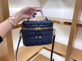M-Handbag SMALL DIORRTRAVEL VANITY CASE 25-15-14cm Female Brand Profession Makeup Case Fashion Beautician Cosmetics Organizer Storage Box Nail Tool Suitcase For Women Make Up Bag