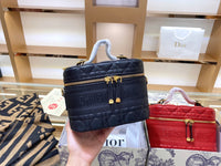 M-Handbag SMALL DIORRTRAVEL VANITY CASE 25-15-14cm Female Brand Profession Makeup Case Fashion Beautician Cosmetics Organizer Storage Box Nail Tool Suitcase For Women Make Up Bag