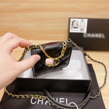 M-Handbag 10-17cm 19 Phone Holder With Chain Mobile Phone Bag Messenger Bag Shiny Goatskin Gold-Tone Silver-Tone Ruthenium-Finish MetalBeige Shoulder Bag Tote Bag for women for iphone 12