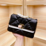 M-Handbag 25-18cm 19 Flap Bag Shoulder Bag Women Fashion Small Leather Original Crossbody Bags With Goatskin Gold-Tone Silver-Tone Ruthenium-Finish MetalBlack For Women Men Gym Bag