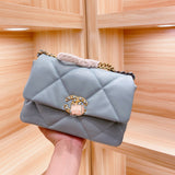 M-Handbag 25-18cm 19 Flap Bag Shoulder Bag Women Fashion Small Leather Original Crossbody Bags With Goatskin Gold-Tone Silver-Tone Ruthenium-Finish MetalBlack For Women Men Gym Bag