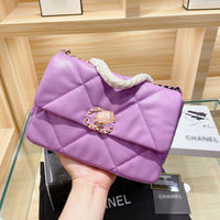 M-Handbag 25-18cm 19 Flap Bag Shoulder Bag Women Fashion Small Leather Original Crossbody Bags With Goatskin Gold-Tone Silver-Tone Ruthenium-Finish MetalBlack For Women Men Gym Bag