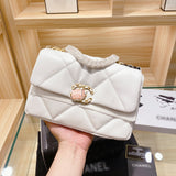M-Handbag 25-18cm 19 Flap Bag Shoulder Bag Women Fashion Small Leather Original Crossbody Bags With Goatskin Gold-Tone Silver-Tone Ruthenium-Finish MetalBlack For Women Men Gym Bag