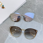 S-sunglasses Dior Women's Oval Cat Eye Sunglasses For CD0230S Lady Metal Shades Luxury Sunglasses Female Driving Glasses Fashion Women Mirror Eyewear Frame Metal Temple UV400