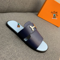 S-shoe H.e.r.m.e.s New Summer Slippers Letter Metal Buckle Flip Flops Genuine Leather Sandals Women Fashion Flats Shoes Ladies Slipper Women's Sandals Flat Slippers Non-slip Beach Shoes Casual Shoes Ladies Sandals