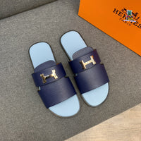 S-shoe H.e.r.m.e.s New Summer Slippers Letter Metal Buckle Flip Flops Genuine Leather Sandals Women Fashion Flats Shoes Ladies Slipper Women's Sandals Flat Slippers Non-slip Beach Shoes Casual Shoes Ladies Sandals
