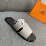 S-shoe H.e.r.m.e.s New Summer Slippers Letter Metal Buckle Flip Flops Genuine Leather Sandals Women Fashion Flats Shoes Ladies Slipper Women's Sandals Flat Slippers Non-slip Beach Shoes Casual Shoes Ladies Sandals