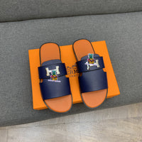 S-shoe H.e.r.m.e.s New Summer Slippers Letter Metal Buckle Flip Flops Genuine Leather Sandals Women Fashion Flats Shoes Ladies Slipper Women's Sandals Flat Slippers Non-slip Beach Shoes Casual Shoes Ladies Sandals