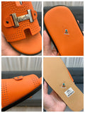 S-shoe H.e.r.m.e.s New Summer Slippers Letter Metal Buckle Flip Flops Genuine Leather Sandals Women Fashion Flats Shoes Ladies Slipper Women's Sandals Flat Slippers Non-slip Beach Shoes Casual Shoes Ladies Sandals