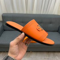 S-shoe H.e.r.m.e.s New Summer Slippers Letter Metal Buckle Flip Flops Genuine Leather Sandals Women Fashion Flats Shoes Ladies Slipper Women's Sandals Flat Slippers Non-slip Beach Shoes Casual Shoes Ladies Sandals