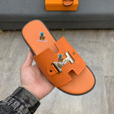 S-shoe H.e.r.m.e.s New Summer Slippers Letter Metal Buckle Flip Flops Genuine Leather Sandals Women Fashion Flats Shoes Ladies Slipper Women's Sandals Flat Slippers Non-slip Beach Shoes Casual Shoes Ladies Sandals