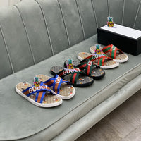S-shoe GUCCI Summer Women Sandals Shoes Summer Style Fashion PU Leather Interlocking Surface Female Slippers Solid High Quality Woman Slides Multi-style Non-slip Home Slippers Indoor Shoes Female Sandals Shoes