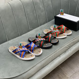 S-shoe GUCCI Summer Women Sandals Shoes Summer Style Fashion PU Leather Interlocking Surface Female Slippers Solid High Quality Woman Slides Multi-style Non-slip Home Slippers Indoor Shoes Female Sandals Shoes
