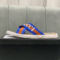 S-shoe GUCCI Summer Women Sandals Shoes Summer Style Fashion PU Leather Interlocking Surface Female Slippers Solid High Quality Woman Slides Multi-style Non-slip Home Slippers Indoor Shoes Female Sandals Shoes