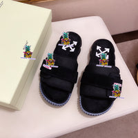 S-shoe O.F.F W.H.I.T.E British Style Thick Bottom Shoes Women Sandals Retro Female Women Sandals Thick Bottom Ladies Sandals Platform Sandals Women Open Toe Beach Shoes Stamped Woman Footwear Sandals
