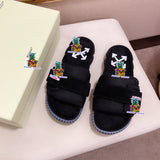 S-shoe O.F.F W.H.I.T.E British Style Thick Bottom Shoes Women Sandals Retro Female Women Sandals Thick Bottom Ladies Sandals Platform Sandals Women Open Toe Beach Shoes Stamped Woman Footwear Sandals