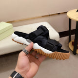 S-shoe O.F.F W.H.I.T.E British Style Thick Bottom Shoes Women Sandals Retro Female Women Sandals Thick Bottom Ladies Sandals Platform Sandals Women Open Toe Beach Shoes Stamped Woman Footwear Sandals
