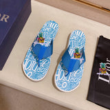 S-shoe Dior Summer Beach Flip Flops Men Shoes New Arrival Non-slip Beach Slipper For Men Large Size Breathable Flats Slipper Men Shoes Women Slippers High Quality Beach Sandals Non-slip Casual Flip Flop Slippers Black Slippers