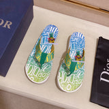 S-shoe Dior Summer Beach Flip Flops Men Shoes New Arrival Non-slip Beach Slipper For Men Large Size Breathable Flats Slipper Men Shoes Women Slippers High Quality Beach Sandals Non-slip Casual Flip Flop Slippers Black Slippers