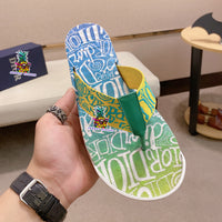 S-shoe Dior Summer Beach Flip Flops Men Shoes New Arrival Non-slip Beach Slipper For Men Large Size Breathable Flats Slipper Men Shoes Women Slippers High Quality Beach Sandals Non-slip Casual Flip Flop Slippers Black Slippers