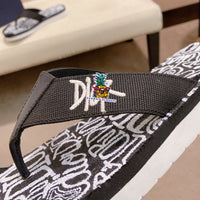 S-shoe Dior Summer Beach Flip Flops Men Shoes New Arrival Non-slip Beach Slipper For Men Large Size Breathable Flats Slipper Men Shoes Women Slippers High Quality Beach Sandals Non-slip Casual Flip Flop Slippers Black Slippers