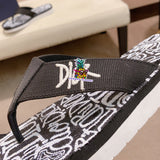 S-shoe Dior Summer Beach Flip Flops Men Shoes New Arrival Non-slip Beach Slipper For Men Large Size Breathable Flats Slipper Men Shoes Women Slippers High Quality Beach Sandals Non-slip Casual Flip Flop Slippers Black Slippers